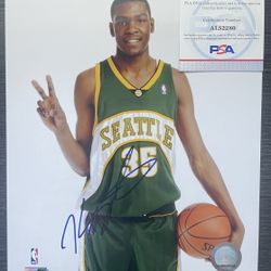Kevin Durant Autographed 8x10 Photo NBA Rookie Year Seattle Sonics with PSA/DNA COA