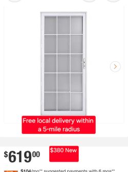 ✨️ Grisham Estate 32 in. x 80 in. Universal/Reversible White Steel Storm Security Door #3129