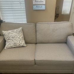 Tan Couch with Pull out bed