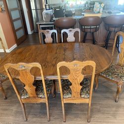 Solid Oak Antique Guild Dining Set