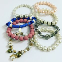 ALL FOR $25  FASHION JEWELRY BRACELET LOT VINTAGE TO NOW ASSORTED TYPES & MATERIALS 🌸🌼🌺 ESTATE FIND JEWELRY VINTAGE TO FASHION 