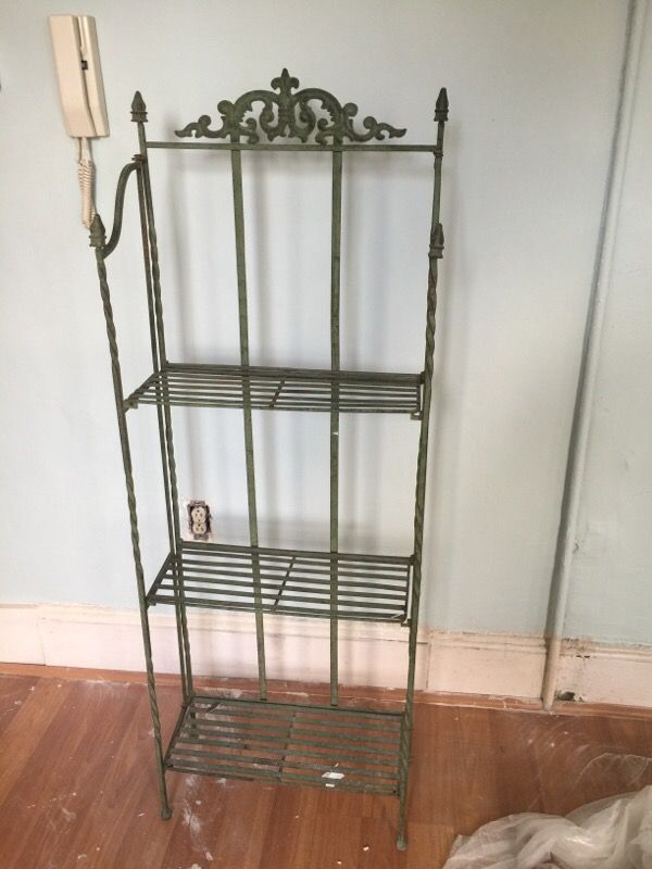 Iron shelving great condition folds for easy storage