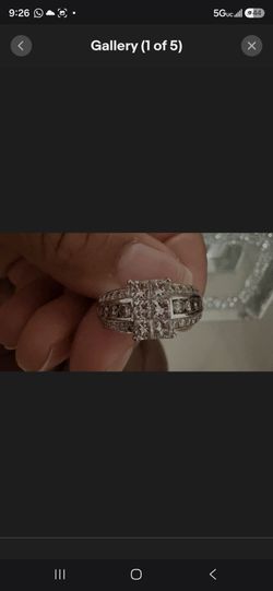 14K White Gold Princess Cut Diamond Ring 2 Carat Size 7.5