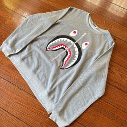 Grey Bape Shark Crewneck