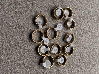 Gold-Tone Plain Band Rings Bulk Lot