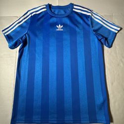 Pre Owned Excellent  Adidas Adicolor Jacquard Jersey  Striped  Blue  Men  Size Medium