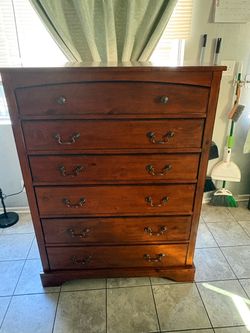 6-Drawer Tall Wood Dresser Chest