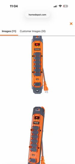 8 ft. Cord 6-Outlet 2 USB-A 2100J Surge Protector