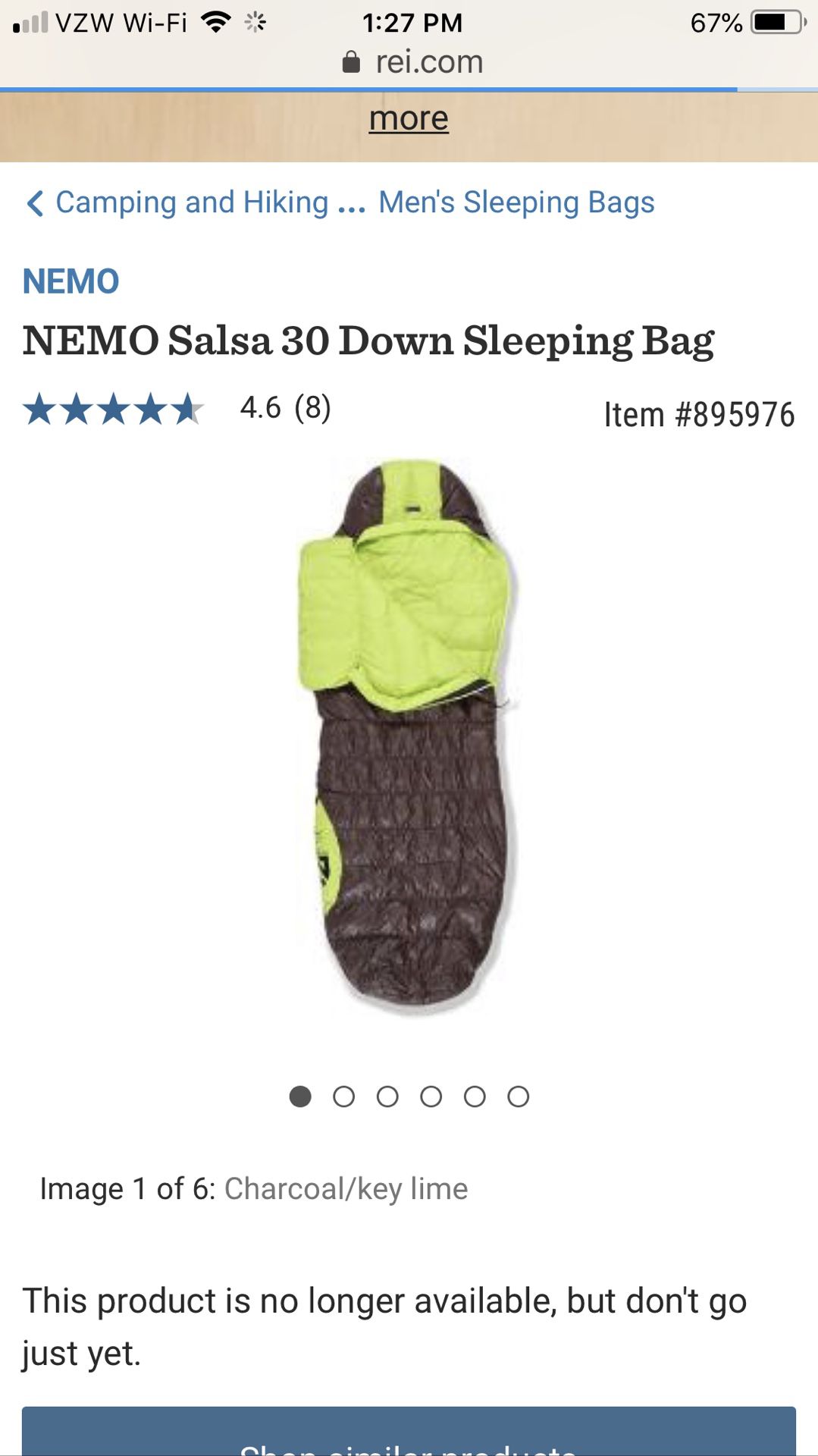 Nemo Salsa 30 Down Sleeping Bag Regular