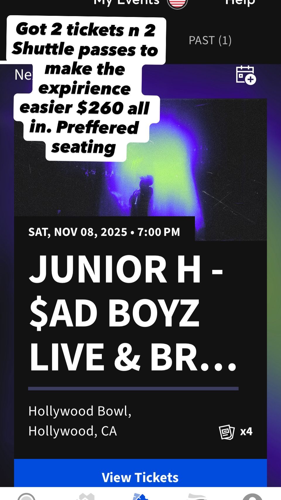 JUNIOR H TICKETS FOR THIS SATURDAY