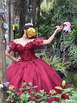 Burgundy Quinceañera Dress XS-Large