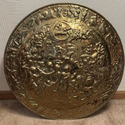 Vintage Brass Wall Plate Shield ‘The Gods’ Made In England