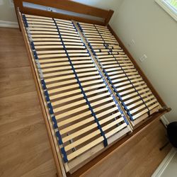 Queen Size Walnut Bed Frame & Medicott Mattress