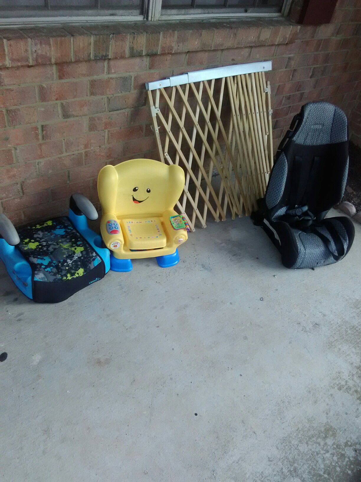 Kids Car seat, booster seat, kids chair, baby gate. All for one low price