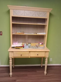 Wood Hutch With Green Tiles 
