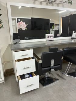 Salon stations and chairs