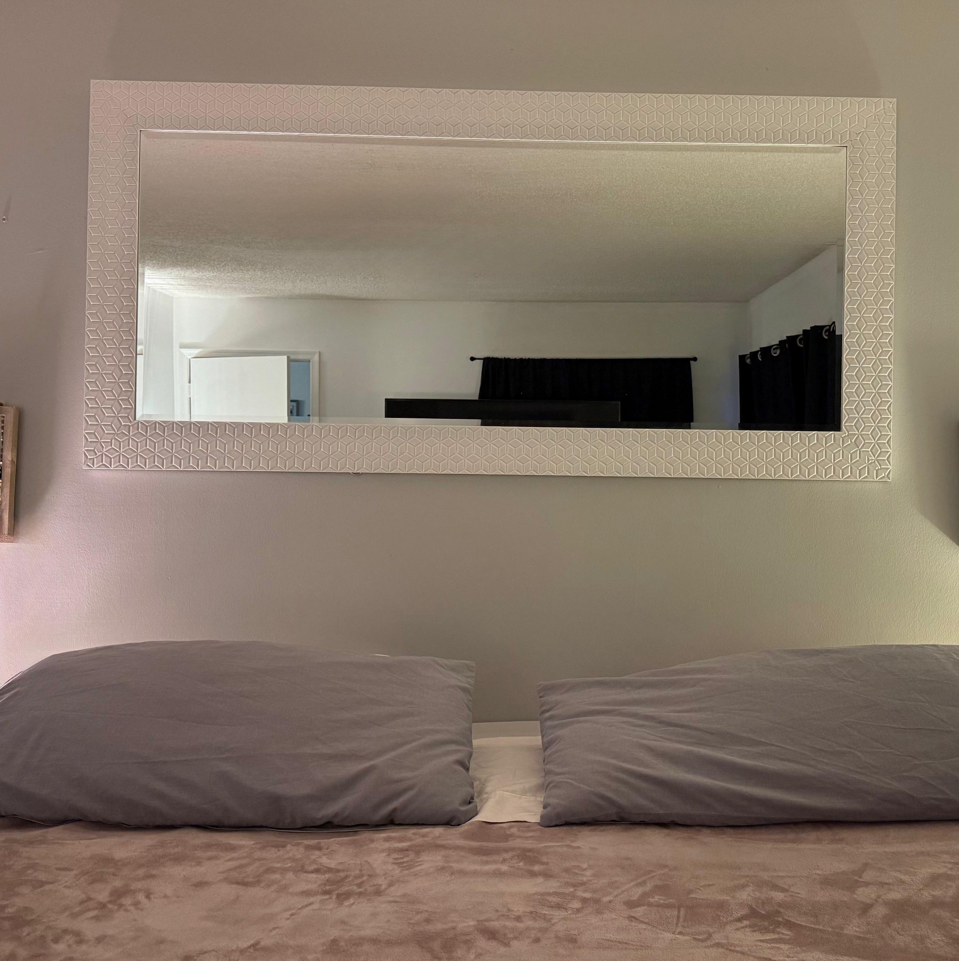 Large Decorative Wall Mirror – Modern White Frame