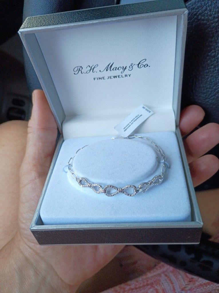1/6 Sterling Silver Ribbon Bracelet