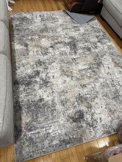 Distressed Abstract Area Rug 6x9