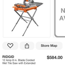RIDGID 12 Amp 8 in. Blade Corded Wet Tile Saw