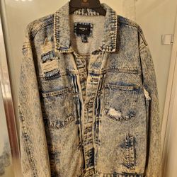 Forever 21 Men's Distressed Denim Jacket