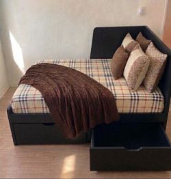 IKEA FLEKKE Convertible Daybed Frame: Pulls Out to KING / Folds to TWIN + 2 Drawers