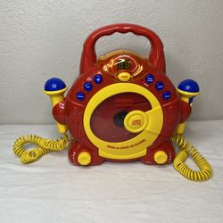 Sing a Long Real CD Player Karaoke 2 Microphones Kids Tested Working