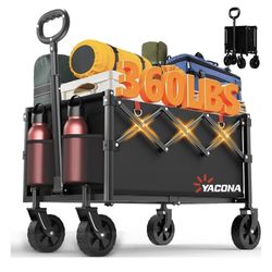 Wagons Carts Foldable, Lightweight Portable Utility Shopping Cart with