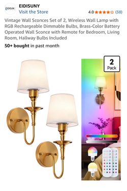 EIDISUNY Vintage Brass Wall Sconces Set of 2