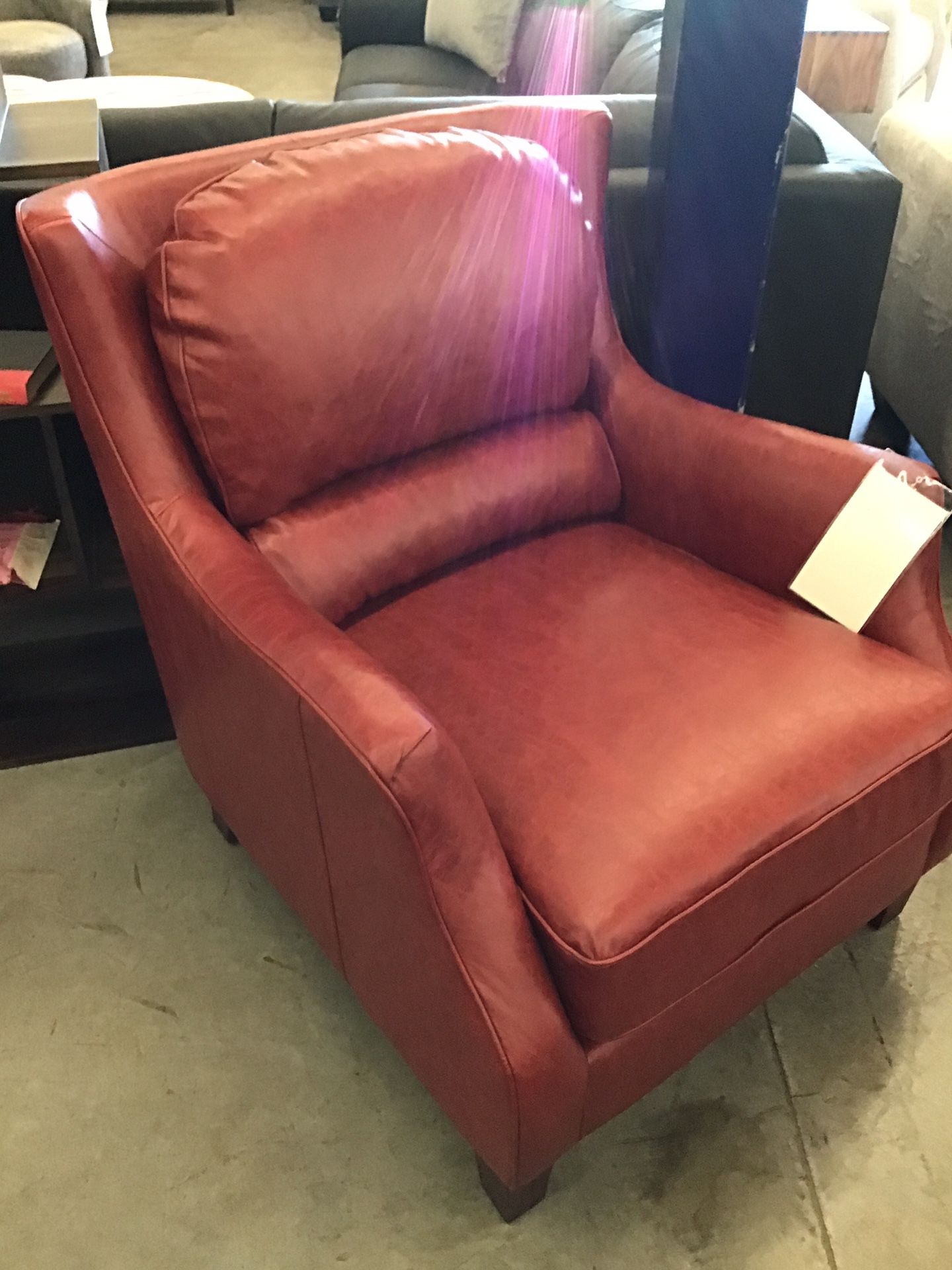 GARNETT CHERRY RED LEATHER CHAIR