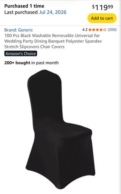 100-Pack Black Spandex Stretch Chair Covers