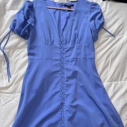 blue corset tie dress 