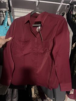 Fashion Nova CEO Of Slaying Button Down Top - Burgundy