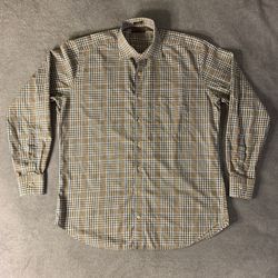 Peter Millar Shirt Size Large Tartan Plaid Long Sleeve Button Up 100% Cotton