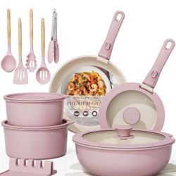 Cookware Set New Pink Pots And Pans Set
