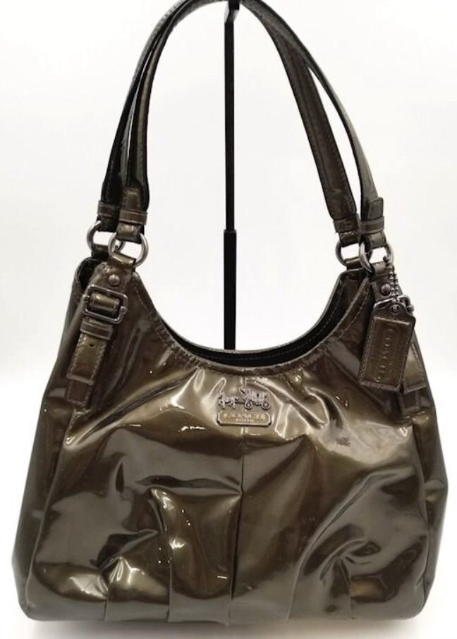 Coach Bag, Patented Olive Green Leather