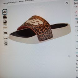 New Balance Slide Leopard Print, Sz 8, NEW