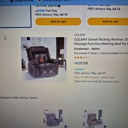 2 Slightly Used Inngreat Condition Recliners.