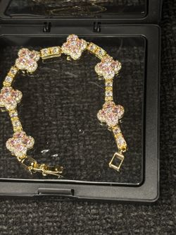 Pink & Gold Moissanite Bracelet