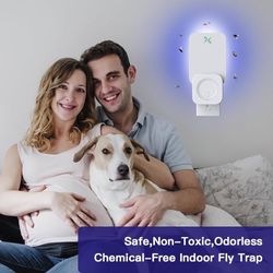 2 Devices + 10 Refills Indoor Fly Trap, Plug-in Bug Light Catcher with UV and Blue Light - Fruit Fly Traps for Indoors, Gnats, Mosquitoes, Flies, Moth