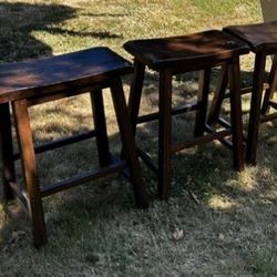 Wood Bench Seats -3 Total