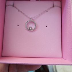 Swarovski Crystal Circle Pendant With Chain