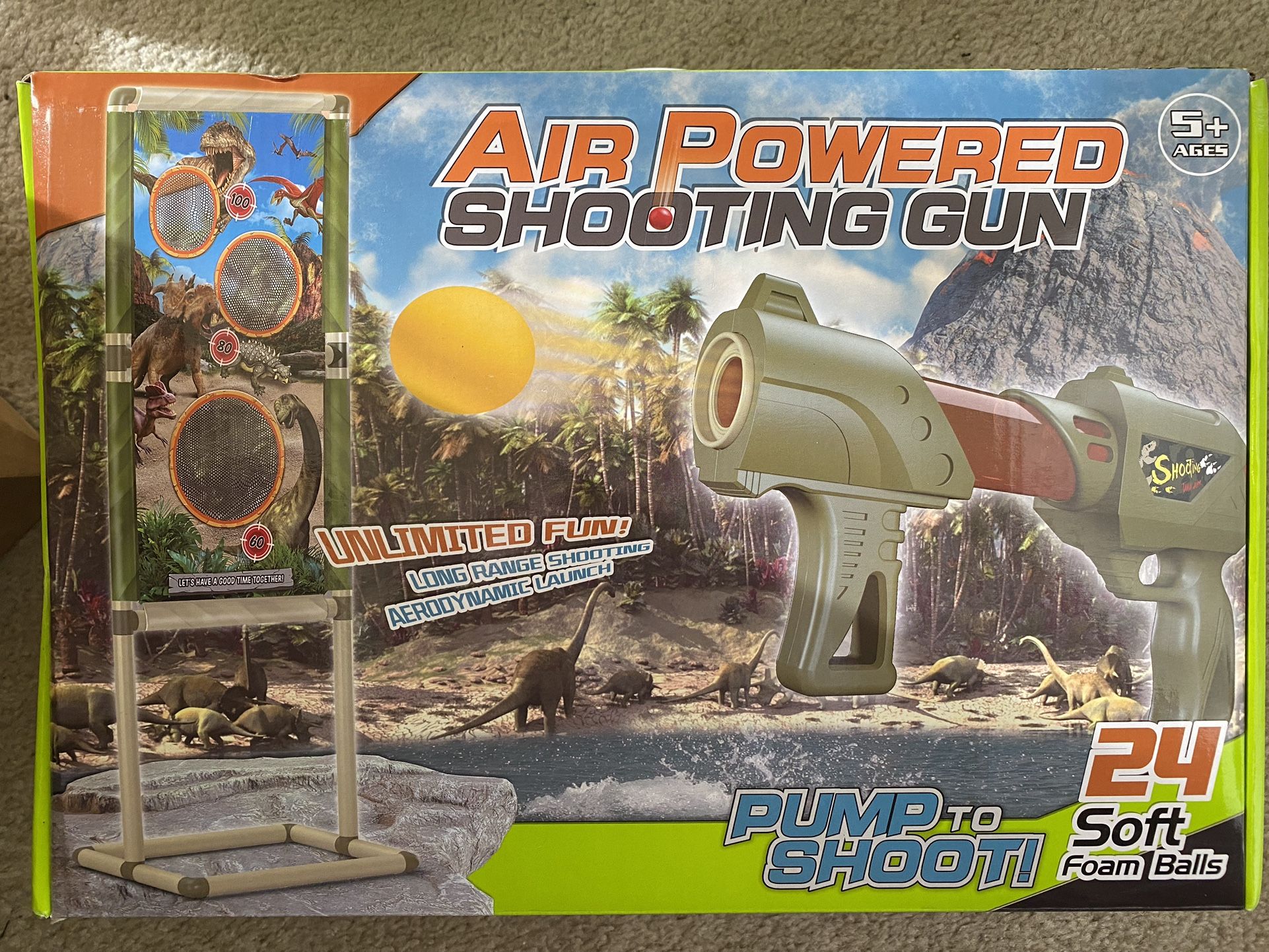 Air Powered Shooting Gun w/24 soft foam balls