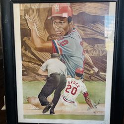 Lou Brock Autographed Portrait 