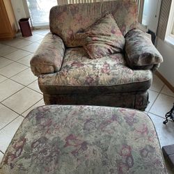 FREE!!!- Large Easy Chair And Ottoman