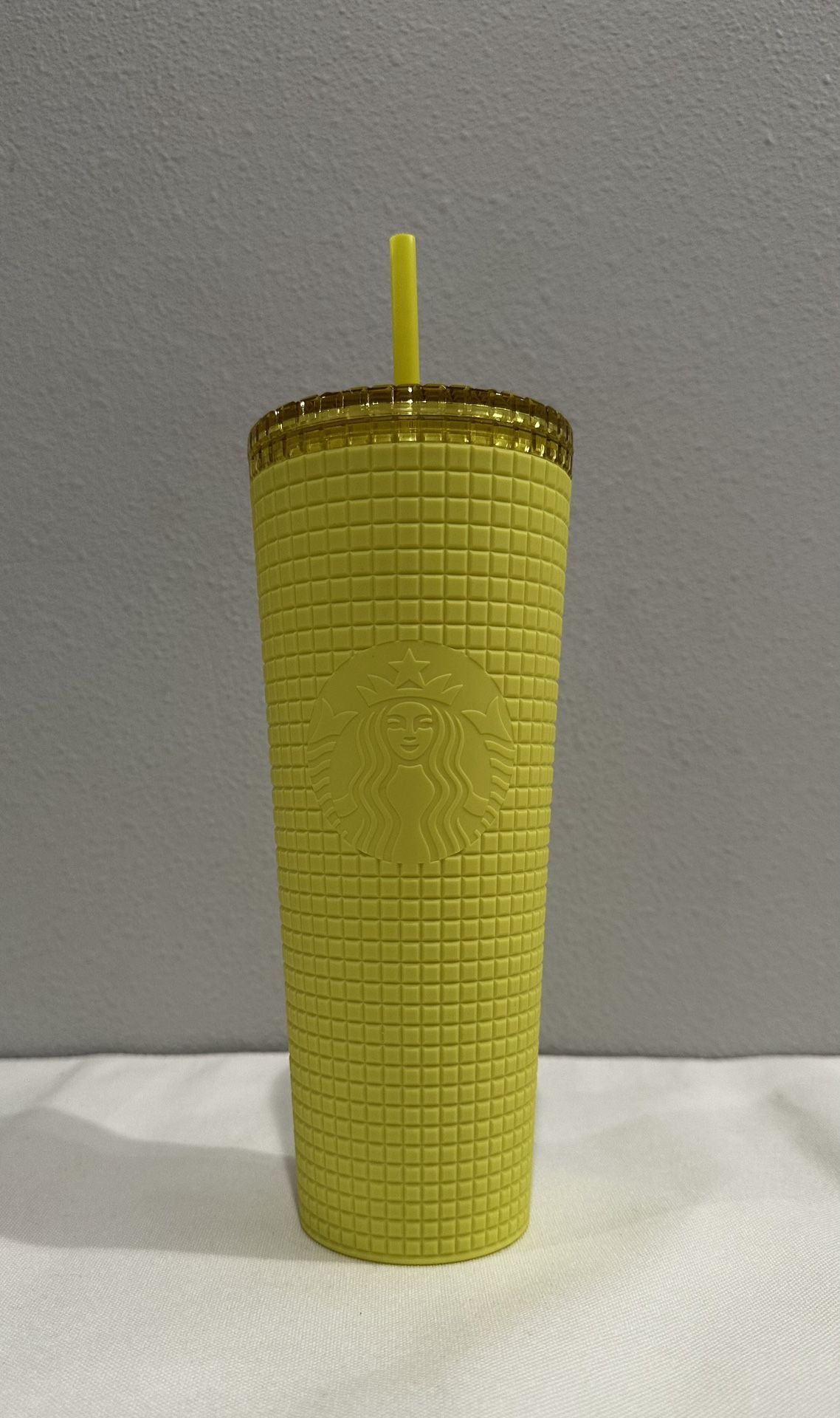 Starbucks Yellow Soft Touch Grid Tumbler
