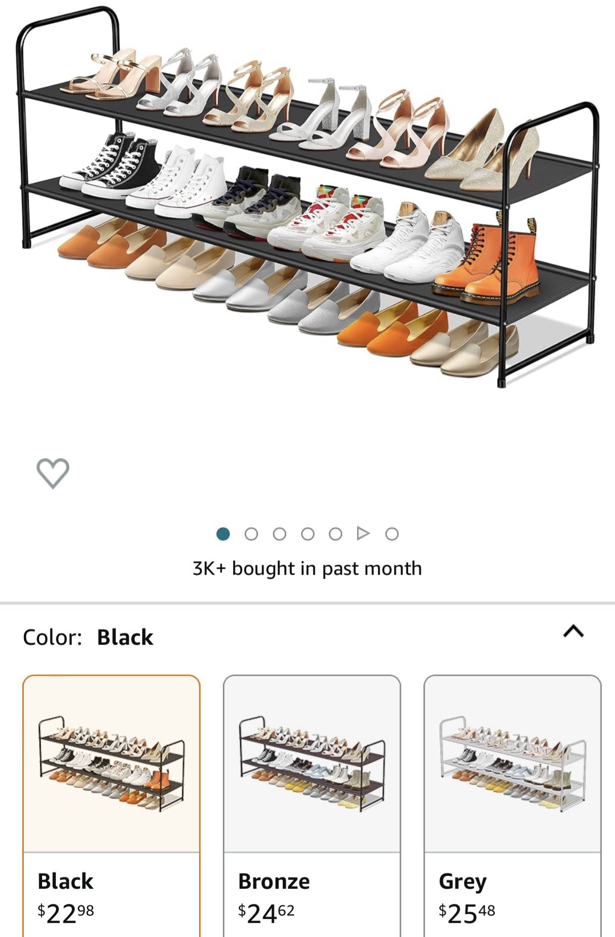 SLEEPING LAMB Long 2-Tier Shoe organizer for Closet, Stackable Wide Shoe Rack Holds 18-Pairs Low Shoe Shelf Storage for Bedroom, Floor, Entryway(Black