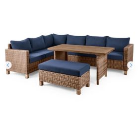 Patio Sofa sectional, ottoman and Table