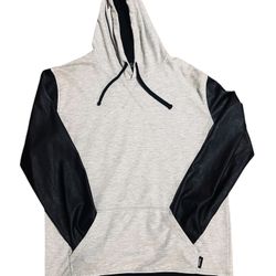 Molokai large cotton hoodie with pleather sleeve (pre-owned)