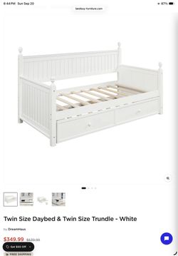 Twin Daybed with Trundle – White